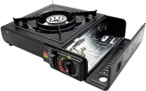 Fogão portátil a gás com ignição automática, leve e eficiente