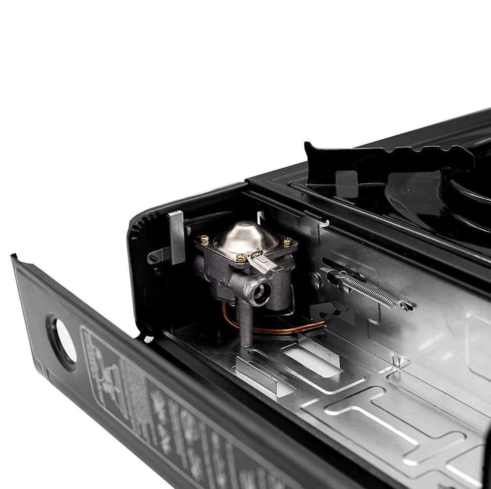 Fogão portátil a gás com ignição automática, leve e eficiente