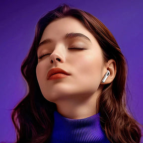 Fone sem fio Bluetooth confortável com som de qualidade.