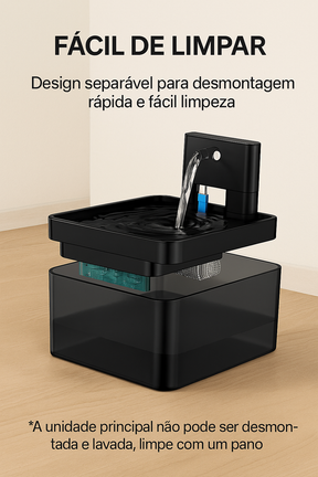 Fonte automática ROJECO sem fio, com sensor de presença e filtragem tripla. Ideal para manter cães e gatos sempre hidratados com água fresca.