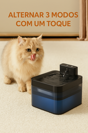 Fonte automática ROJECO sem fio, com sensor de presença e filtragem tripla. Ideal para manter cães e gatos sempre hidratados com água fresca.