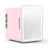 Mini geladeira skincare com LED para conservar cosméticos, cremes e máscaras com elegância e temperatura ideal