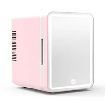 Mini geladeira skincare com LED para conservar cosméticos, cremes e máscaras com elegância e temperatura ideal