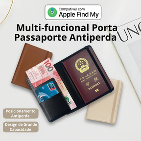GPS rastreador para passaporte e documentos compatível com Apple e Android.