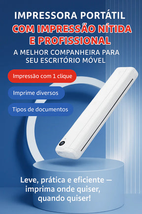 Impressora portátil A4 Bluetooth compatível com Android, iOS e Windows.