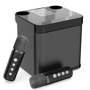 Karaokê com microfone e som potente para festas e diversão.