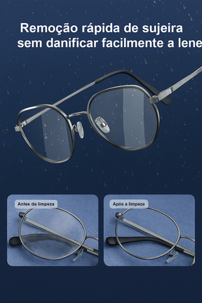 Máquina ultrassônica portátil para limpeza de joias, óculos e acessórios. Vibração de alta frequência que remove sujeira sem danificar os itens.