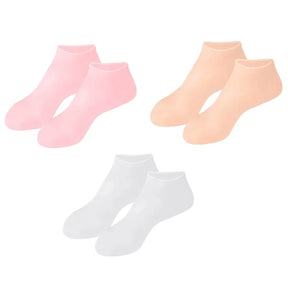 Meia de silicone hidratante para pés ressecados e confortáveis.