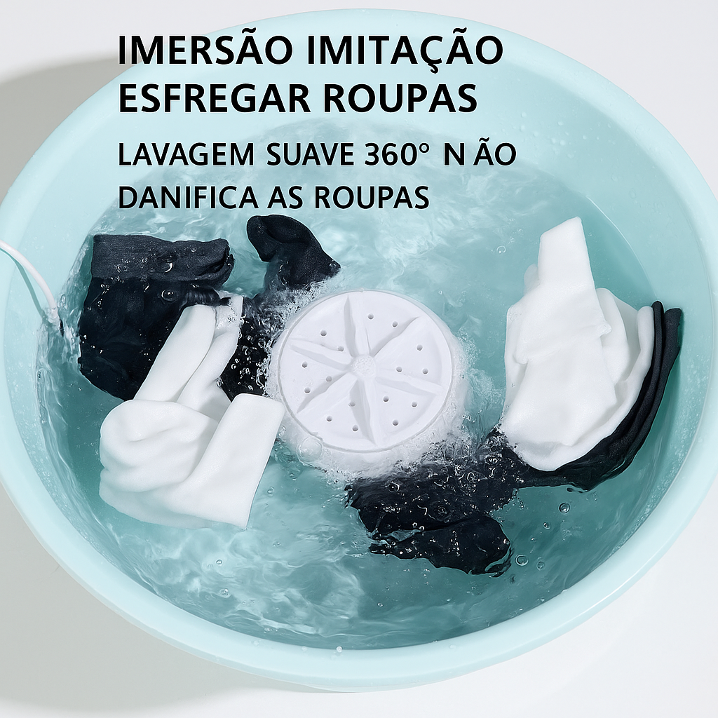 Mini máquina de lavar compacta turbo automática e multifuncional.