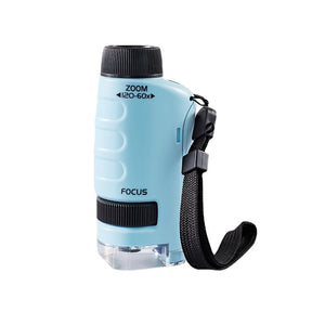 Mini microscópio infantil portátil e educativo para crianças.