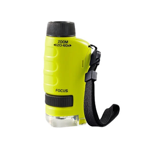 Mini microscópio infantil portátil e educativo para crianças.