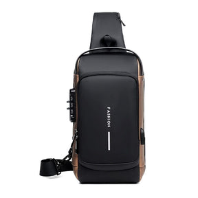 Mochila antifurto com trava por senha, porta USB para carregamento e compartimentos acolchoados para notebook, ideal para trabalho ou viagens