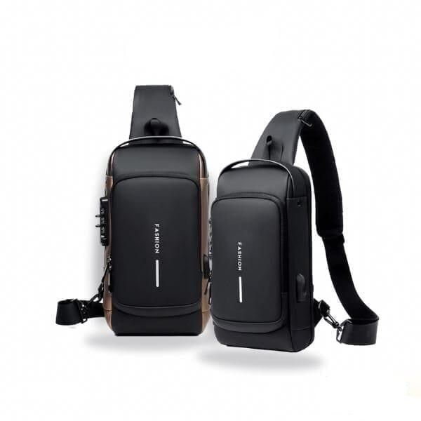 Mochila antifurto com trava por senha, porta USB para carregamento e compartimentos acolchoados para notebook, ideal para trabalho ou viagens