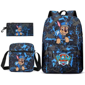 Mochila infantil Patrulha Canina com estampa colorida dos filhotes, material poliéster resistente, alças acolchoadas, bolsos laterais e design divertido, ideal para escola.