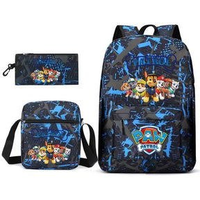 Mochila infantil Patrulha Canina com estampa colorida dos filhotes, material poliéster resistente, alças acolchoadas, bolsos laterais e design divertido, ideal para escola.