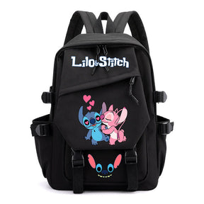Mochila escolar fofa do Stitch da Disney, azul com orelhas 3D, resistente e confortável para crianças