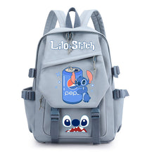 Mochila escolar fofa do Stitch da Disney, azul com orelhas 3D, resistente e confortável para crianças