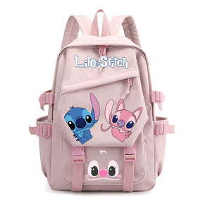 Mochila escolar fofa do Stitch da Disney, azul com orelhas 3D, resistente e confortável para crianças