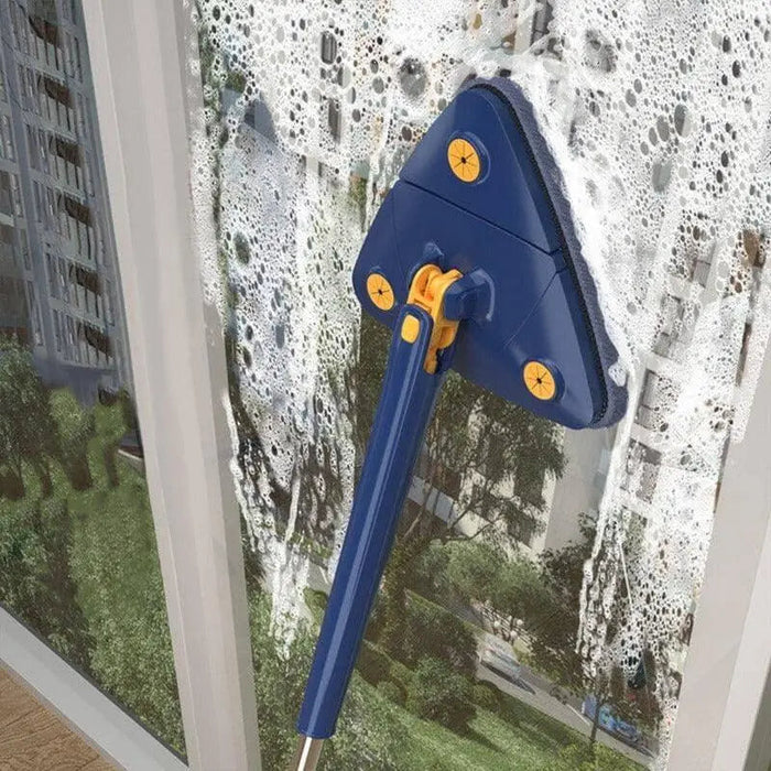 Mop giratório com balde centrífugo, cabo ergonômico e refil de microfibra. Ideal para limpeza profunda sem esforço em qualquer tipo de piso.