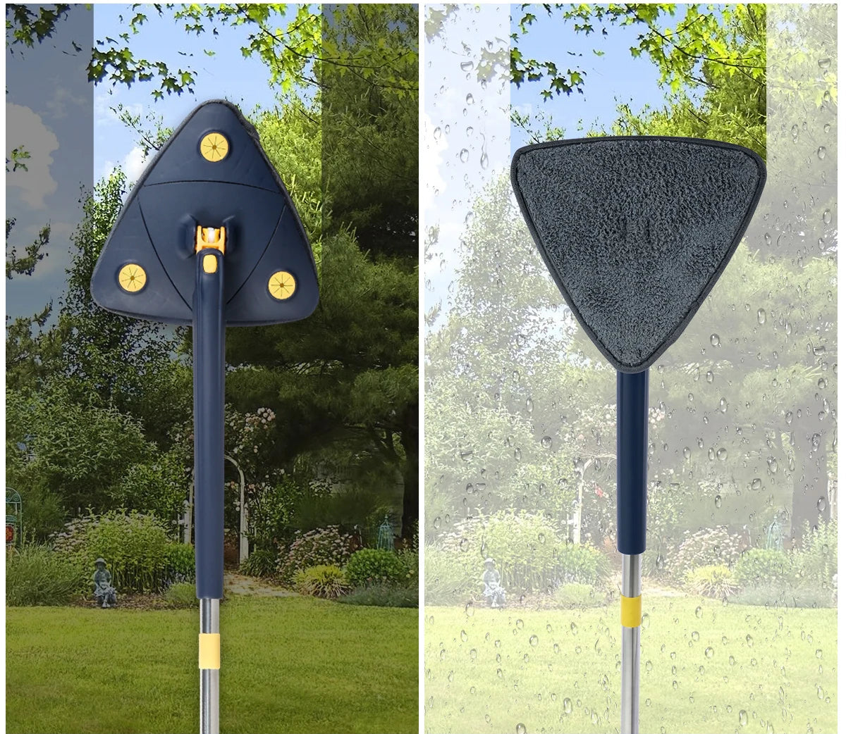 Mop giratório com balde centrífugo, cabo ergonômico e refil de microfibra. Ideal para limpeza profunda sem esforço em qualquer tipo de piso.