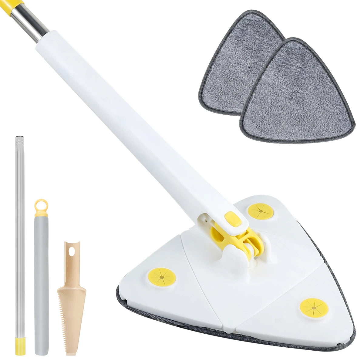 Mop giratório com balde centrífugo, cabo ergonômico e refil de microfibra. Ideal para limpeza profunda sem esforço em qualquer tipo de piso.