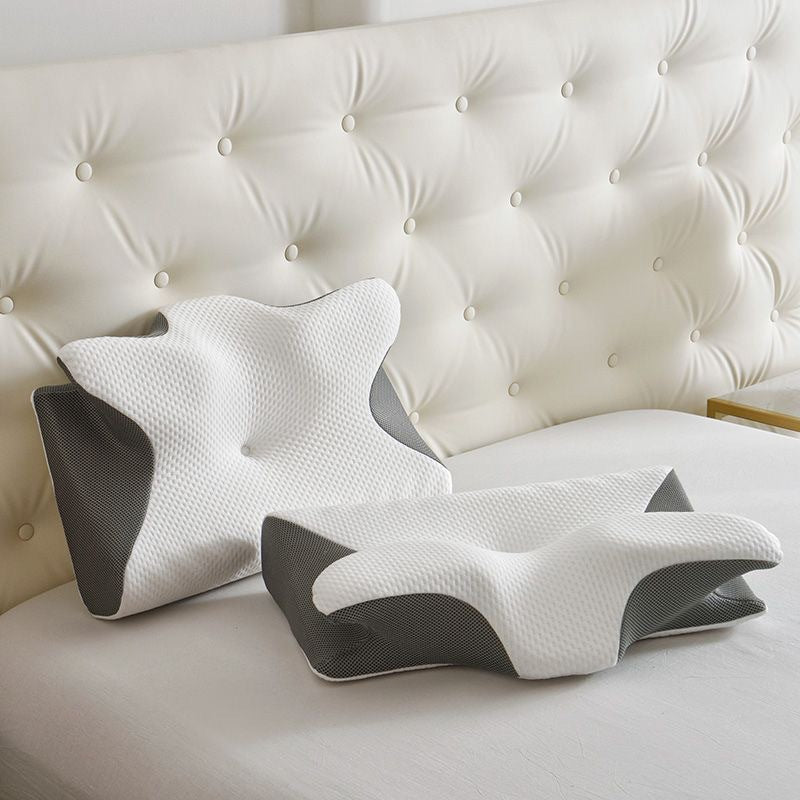 Travesseiro cervical ortopédico 2 em 1 com espuma Memory Foam, capa lavável e suporte ergonômico para alívio de dores e melhor sono