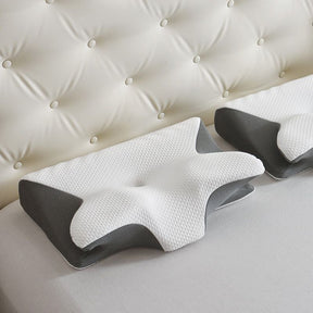 Travesseiro cervical ortopédico 2 em 1 com espuma Memory Foam, capa lavável e suporte ergonômico para alívio de dores e melhor sono