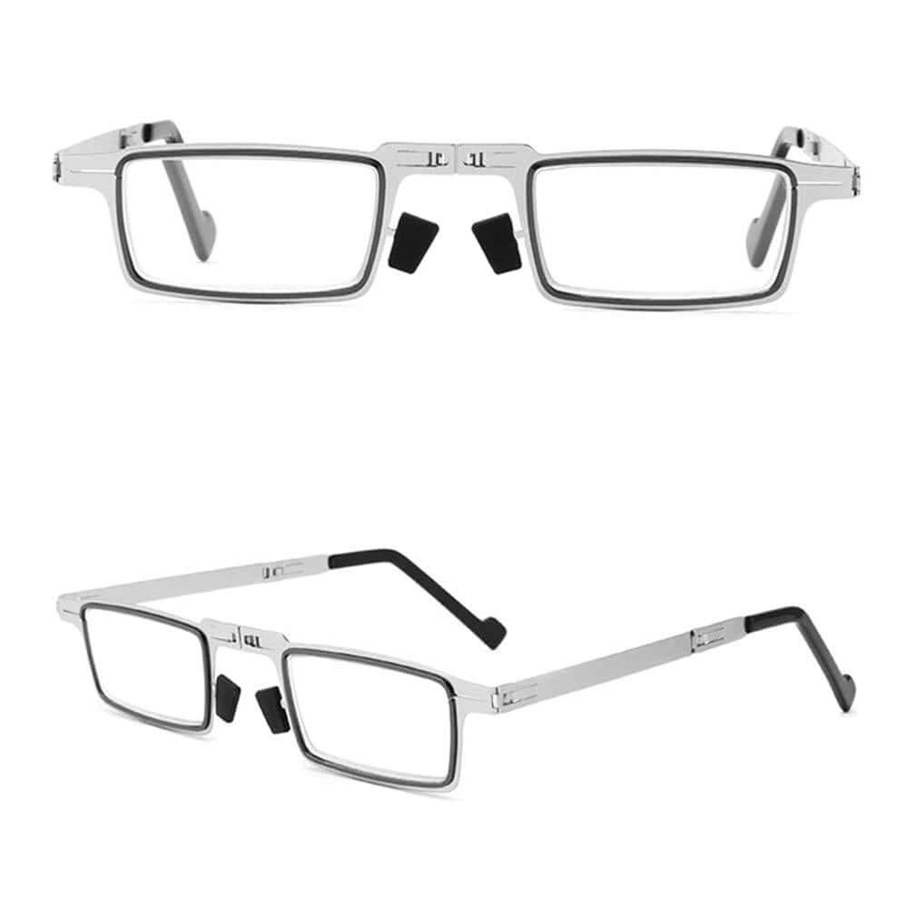 Óculos de leitura dobrável com design compacto, estojo rígido e lentes de alta definição para leitura nítida em qualquer ambiente