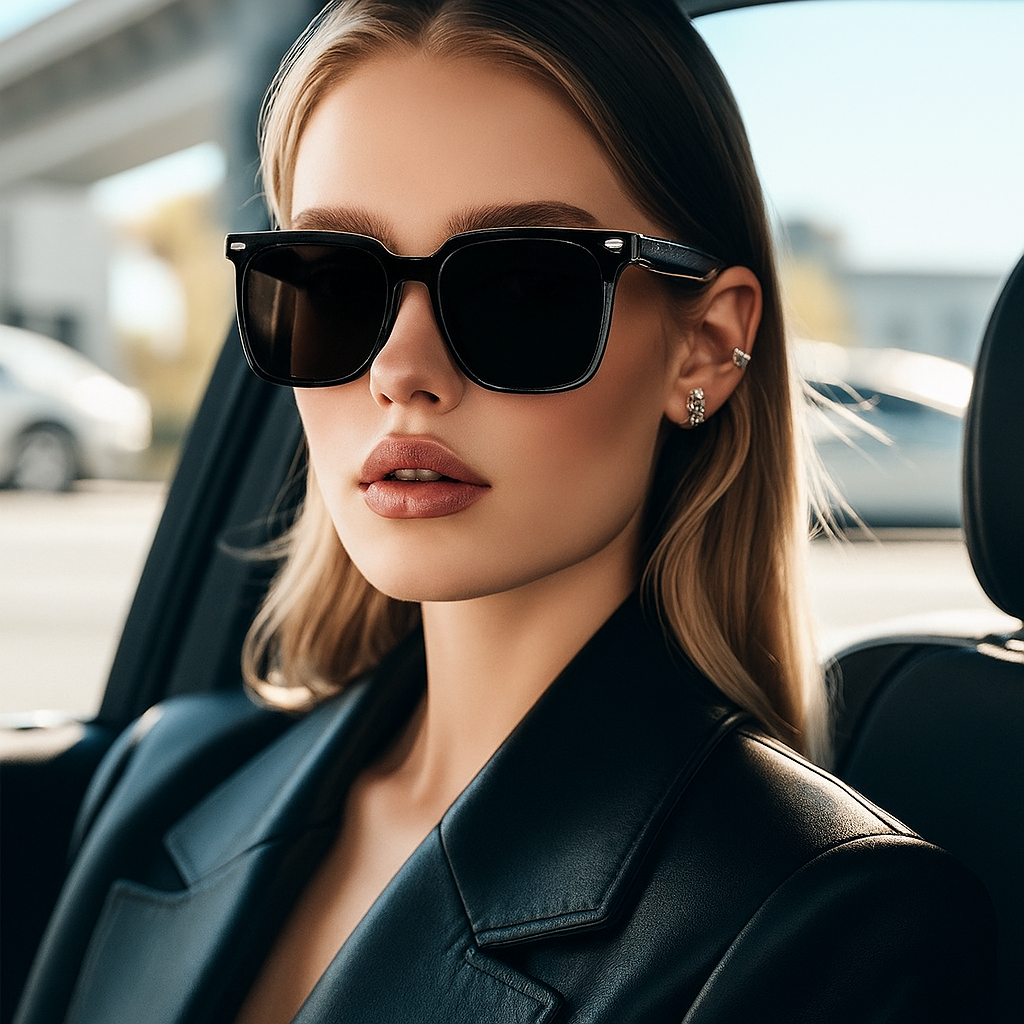 Óculos escuro masculino Bluetooth à prova d’água com proteção UV.