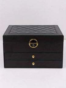 Organizador de joias portátil e elegante com espelho, ideal para viagens e proteção de anéis, brincos, colares e pulseiras