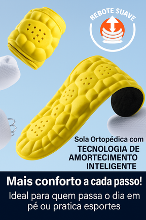 Palmilha ortopédica 4D Cloud com sola de PU para conforto e suporte.