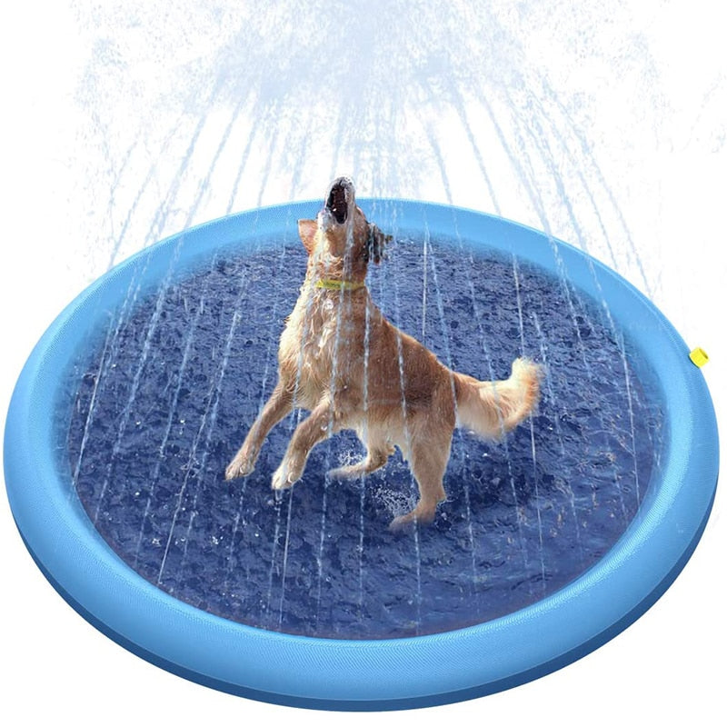 Piscina pet dobrável e resistente, perfeita para cães e gatos.