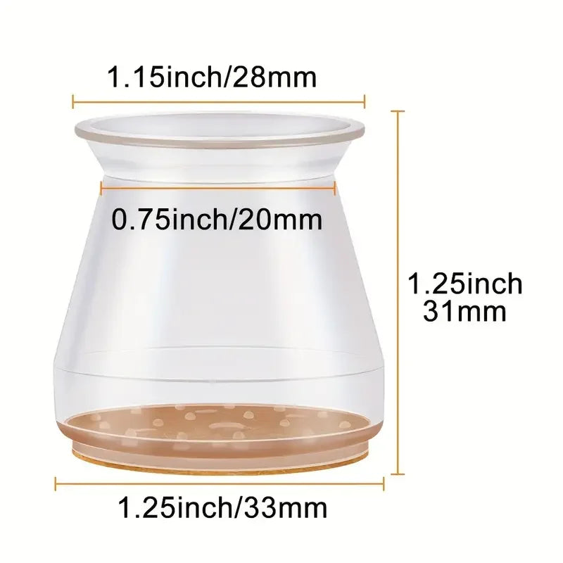 Proteção de cadeira em silicone para pés de móveis antirrisco e silenciosa.
