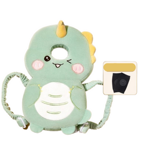 Kit proteção para bebê com almofada de cabeça e joelheiras antiderrapantes.