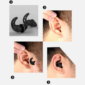 Protetor auricular de silicone com estojo – confortável, reutilizável e ideal para bloquear ruídos durante o sono ou estudos