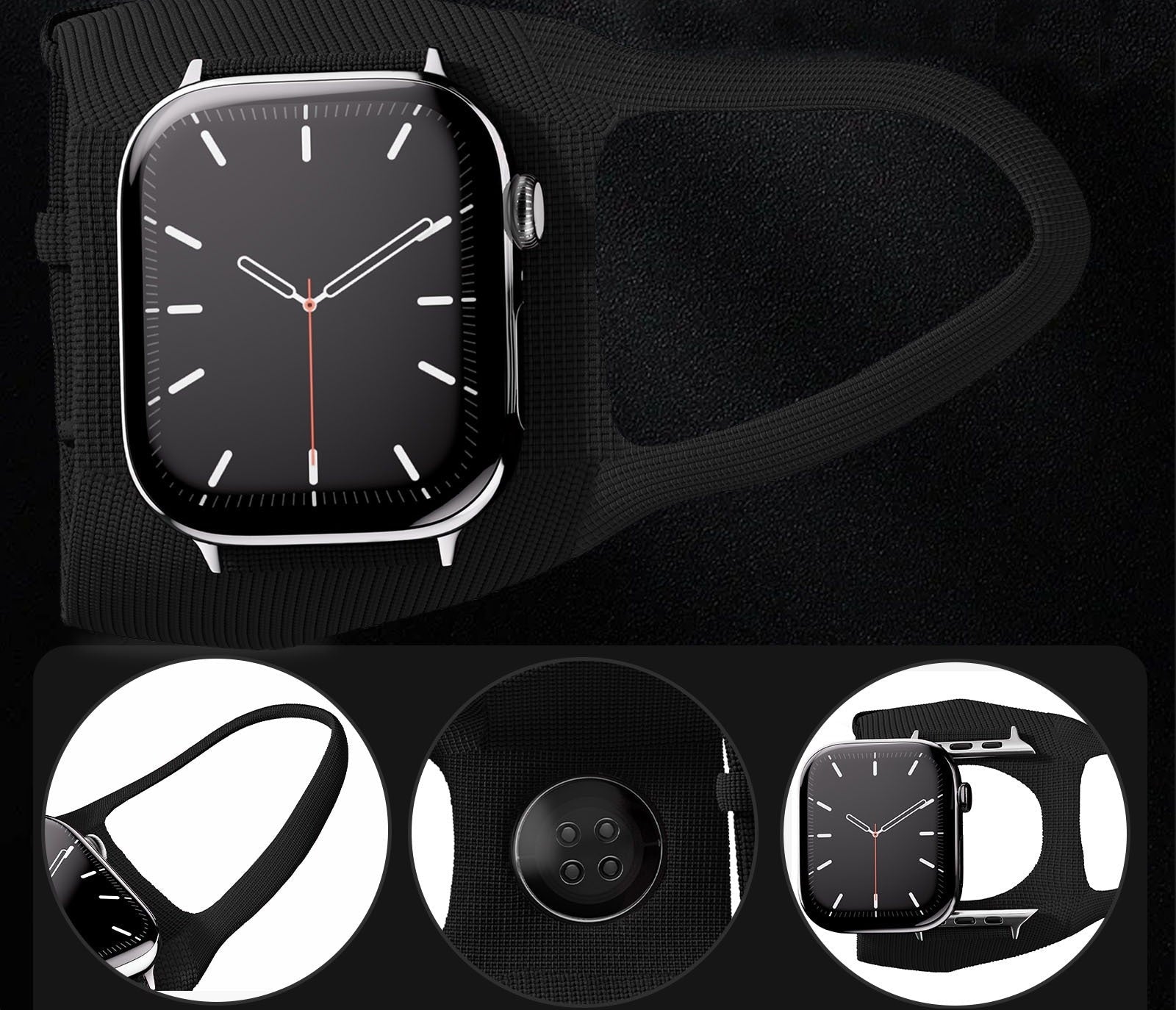 Pulseira de relógio para Apple e Android ajustável e confortável.