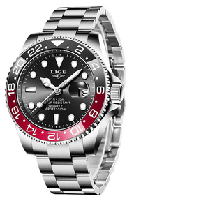 Relógio inteligente em aço moderno, resistente e elegante.