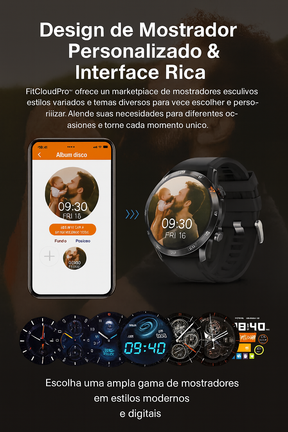 Smartwatch Bluetooth GPS 2025 com monitor cardíaco, chamadas, notificações e rastreamento esportivo, ideal para saúde e desempenho