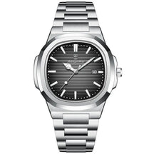 Relógio Poedagar Original 2025 com mostrador texturizado, pulseira em aço inox e ponteiros luminosos, unindo luxo e durabilidade.