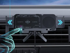 Suporte veicular para celular ajustável, seguro e prático.