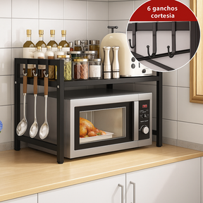 Suporte ajustável para micro-ondas à prova de ferrugem e umidade.