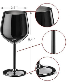 Kit com 3 taças de vinho em aço inoxidável elegantes e resistentes.