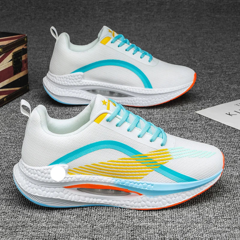 Tênis esportivo 2025 com solado amortecido, tecido respirável e design leve – ideal para corrida, treino e uso casual
