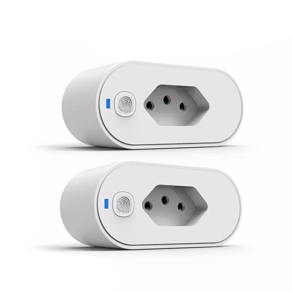 Tomada Wi-Fi inteligente com controle remoto via aplicativo.