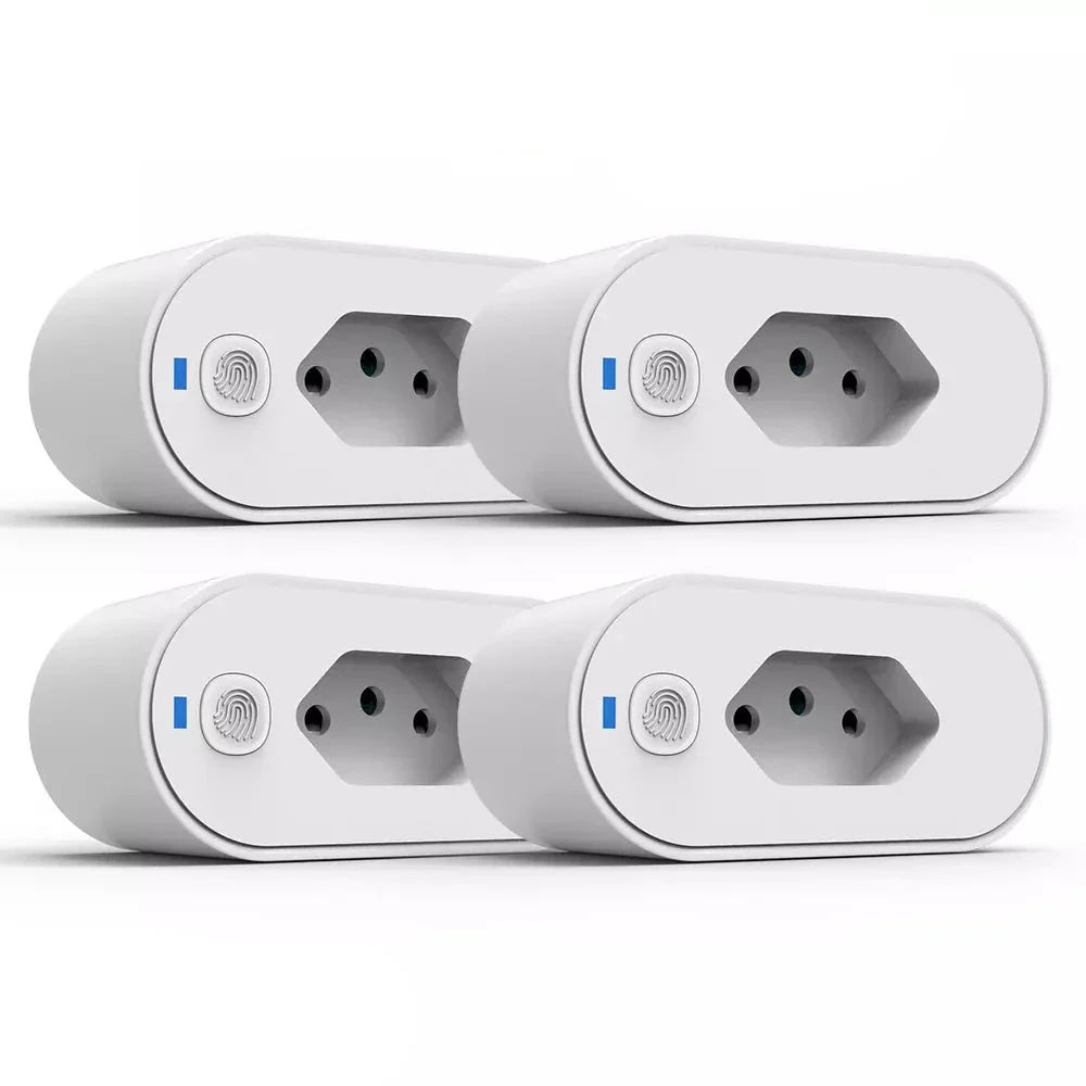 Tomada Wi-Fi inteligente com controle remoto via aplicativo.