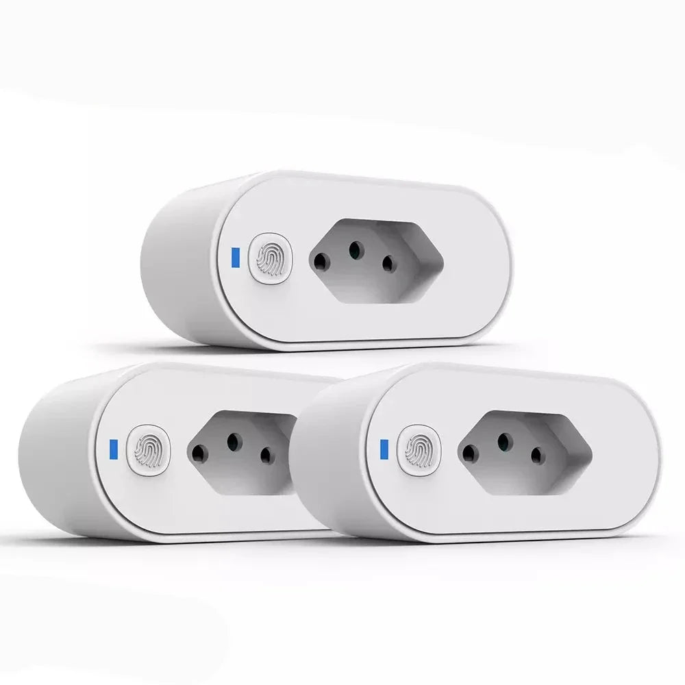 Tomada Wi-Fi inteligente com controle remoto via aplicativo.