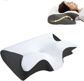 Travesseiro cervical ortopédico 2 em 1 com espuma Memory Foam, capa lavável e suporte ergonômico para alívio de dores e melhor sono