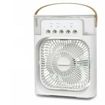 Ventilador com umidificador silencioso e eficiente para conforto térmico.