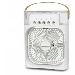Ventilador com umidificador silencioso e eficiente para conforto térmico.